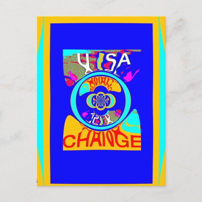 Psychedelic Groove: Pop Art Abstract Energy Postcard (Front)