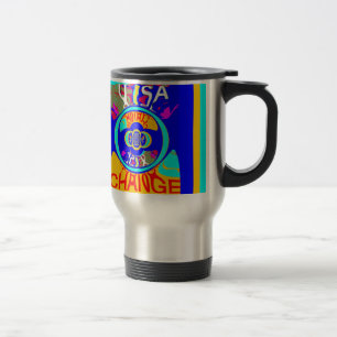 Psychedelic Groove: Pop Art Abstract Energy Travel Mug