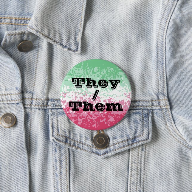 Psychedelic Groovy Abstract Abrosexual Pride Flag Button (In Situ)