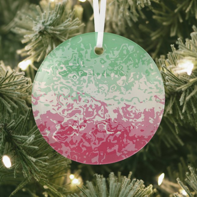 Psychedelic Groovy Abstract Abrosexual Pride Flag Glass Ornament (Insitu)
