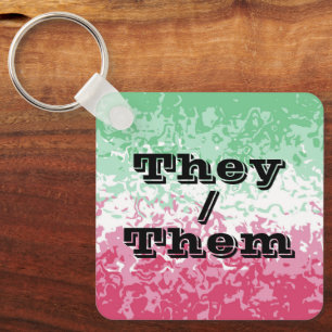 Psychedelic Groovy Abstract Abrosexual Pride Flag Keychain