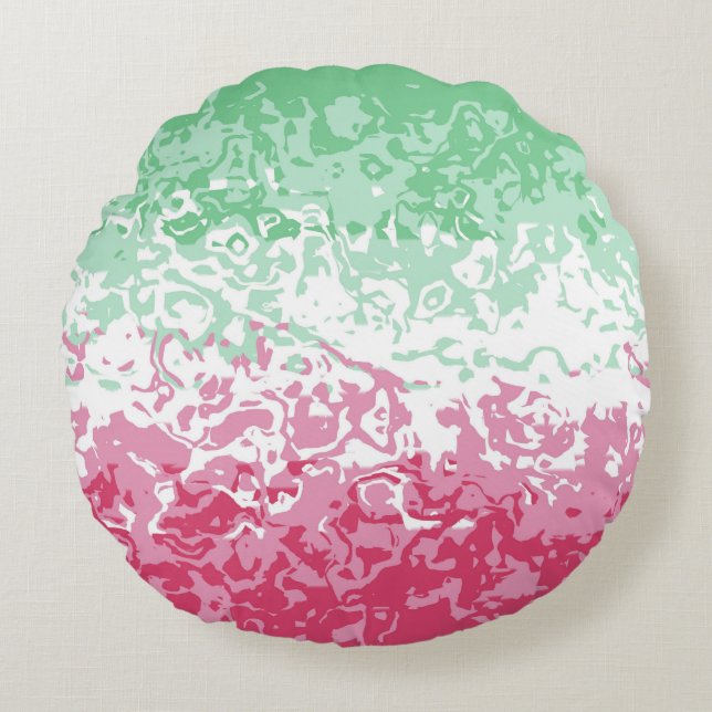 Psychedelic Groovy Abstract Abrosexual Pride Flag Round Pillow (Front)