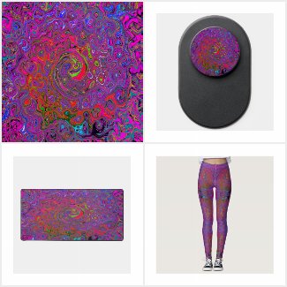 Psychedelic Groovy Magenta Retro Liquid Swirl