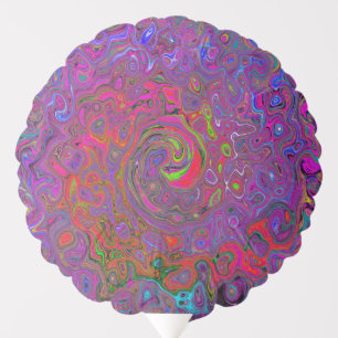 Psychedelic Groovy Magenta Retro Liquid Swirl Balloon