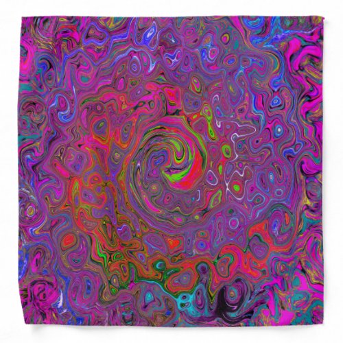 Psychedelic Groovy Magenta Retro Liquid Swirl Bandana