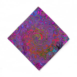 Psychedelic Groovy Magenta Retro Liquid Swirl Bandana