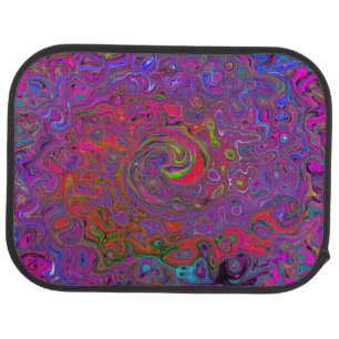 Psychedelic Groovy Magenta Retro Liquid Swirl Car Floor Mat