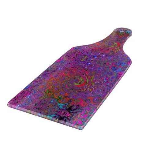 Psychedelic Groovy Magenta Retro Liquid Swirl Cutting Board