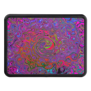 Psychedelic Groovy Magenta Retro Liquid Swirl Hitch Cover