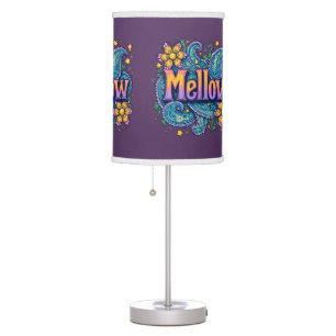 Psychedelic Groovy "Mellow" Retro Hippie Art Table Lamp