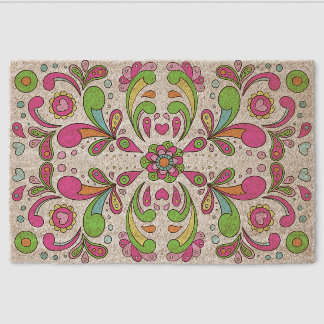 Psychedelic Groovy Outdoor Doormat, Retro Mat