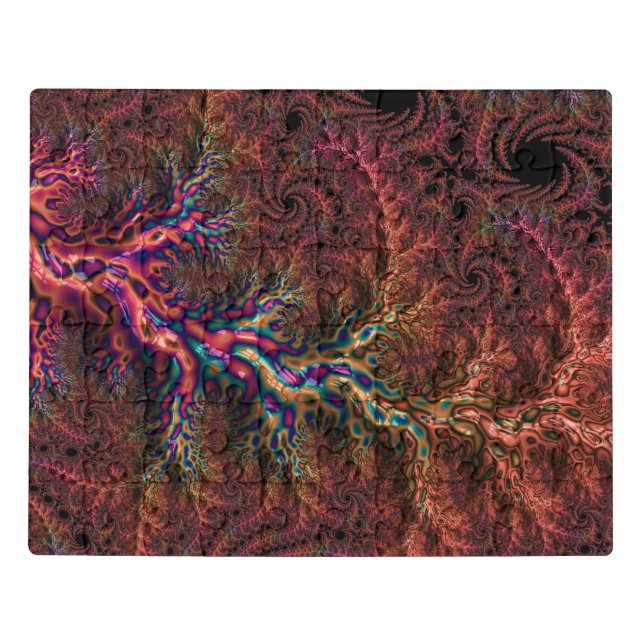 Psychedelic Groovy Trippy Funky Colorful Fractal Jigsaw Puzzle (Puzzle Horizontal)