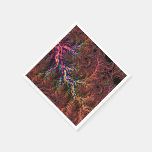 Psychedelic Groovy Trippy Funky Colorful Fractal Napkins