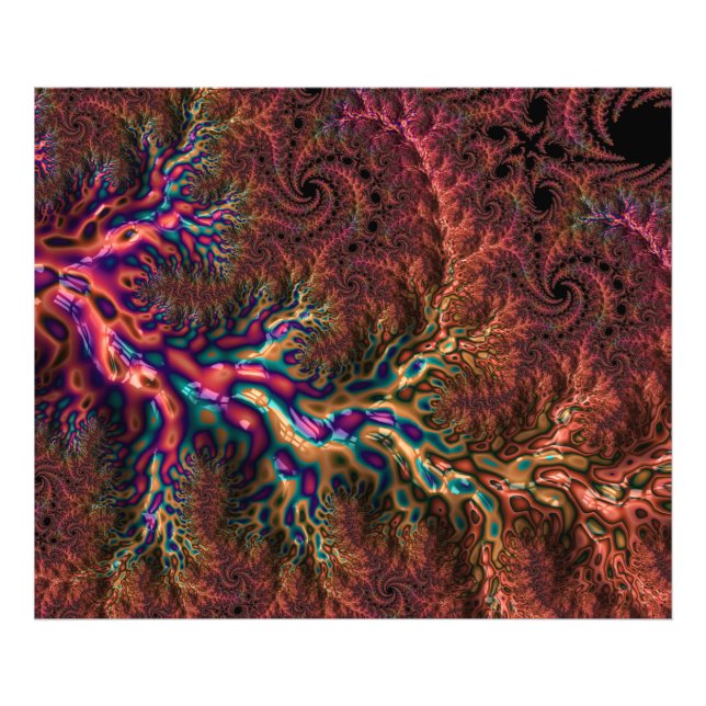 Psychedelic Groovy Trippy Funky Colorful Fractal Photo Print (Front)
