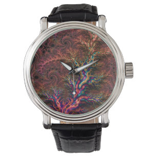 Psychedelic Groovy Trippy Funky Colorful Fractal Watch