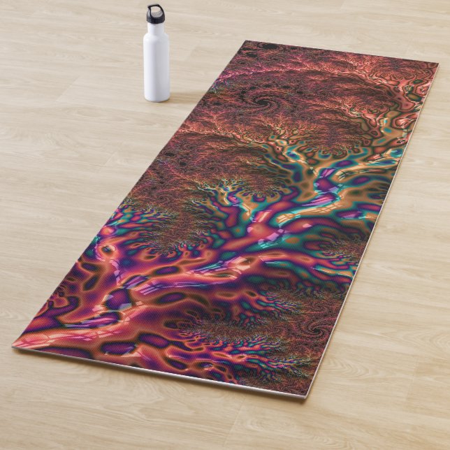Psychedelic Groovy Trippy Funky Colorful Fractal Yoga Mat (In Situ)