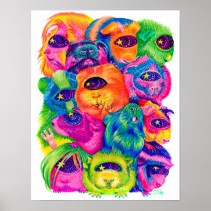 Psychedelic Guinea Pig Pile Print