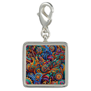 Psychedelic Guitar Art Charm