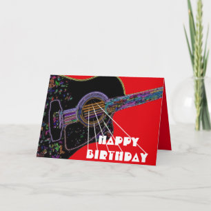 Psychedelic Guitar Birthday Card
