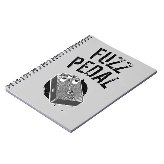 Psychedelic Guitar Fuzz Black & White Notebook (Left Side)