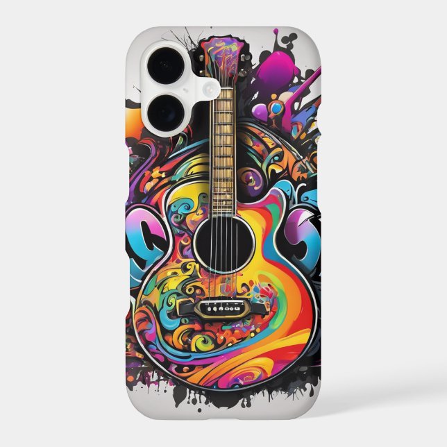 Psychedelic Guitar Iphone Case (Back)