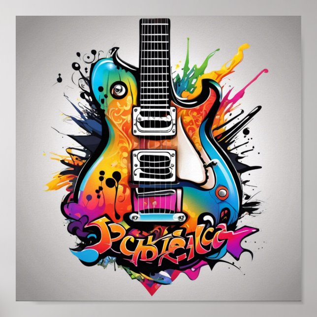 Psychedelic Guitar Poster (Front)