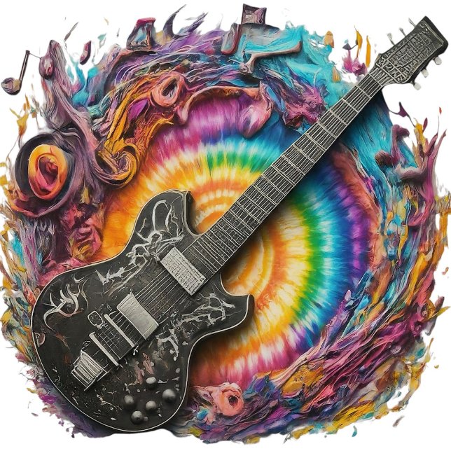 Psychedelic Guitar Vibes T-Shirt (Vibrate with wave and thrill your inner pleasure.)