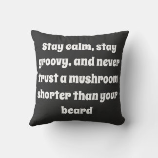 Psychedelic Guru Trippy Hippie Mushroom Throw Pillow