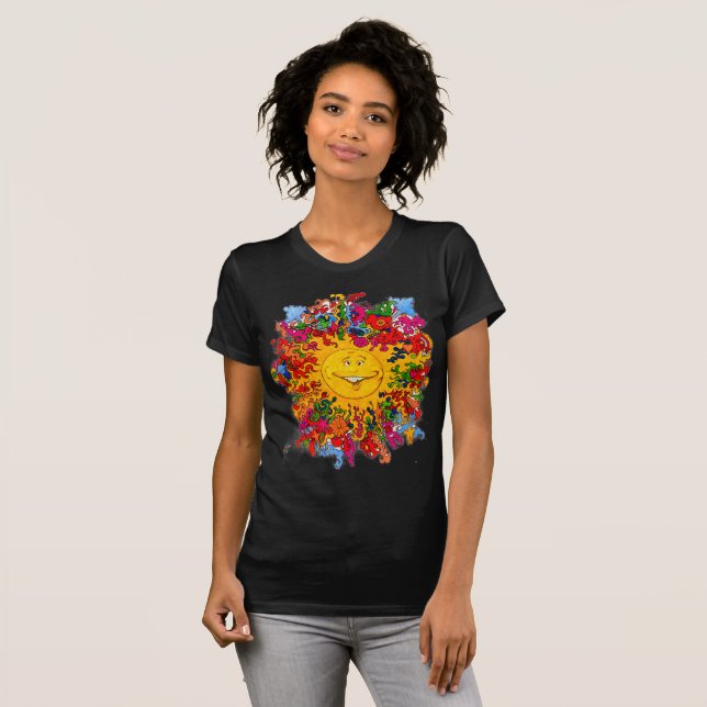 Psychedelic Happy Sun T-Shirt (Front Full)