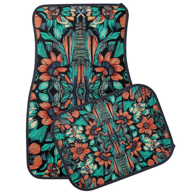 Psychedelic Hawaiian Car Floor Mat (Set)