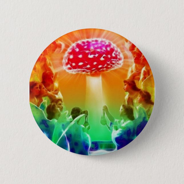 Psychedelic-Heaven Pinback Button (Front)
