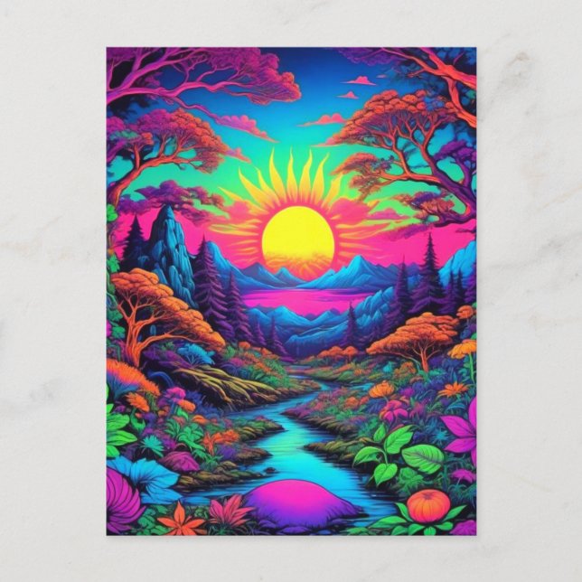 Psychedelic Hippie Art Postcard (Front)