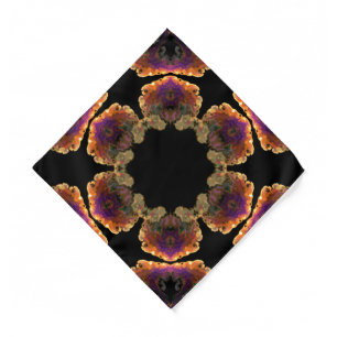 Psychedelic Hippie Black Gold and Purple Bandana