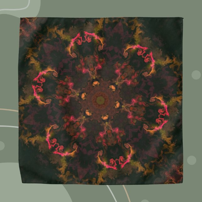 Psychedelic Hippie Black Red and Orange Bandana (Creator Uploaded)