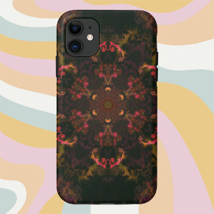 Psychedelic Hippie Black Red and Orange iPhone 11 Case