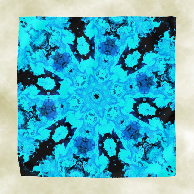 Psychedelic Hippie Blue and Black Bandana (Creator Uploaded)