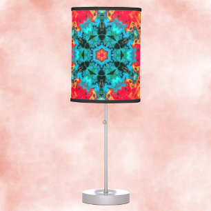 Psychedelic Hippie Blue and Red Table Lamp
