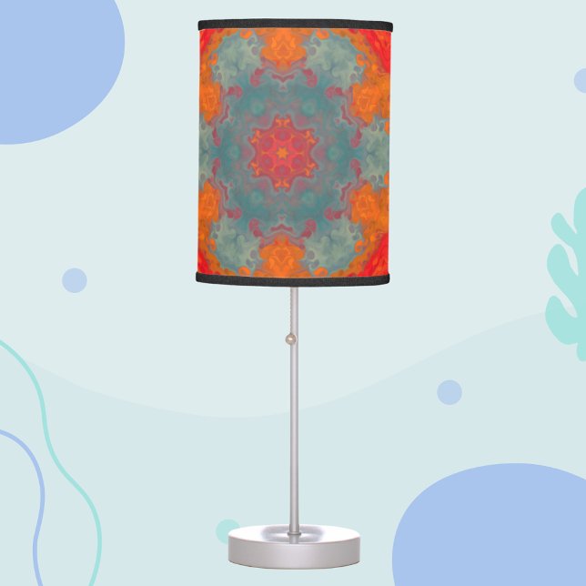 Psychedelic Hippie Blue Orange and Red Table Lamp (Creator Uploaded)