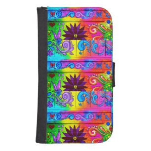 psychedelic hippie colors wallet case
