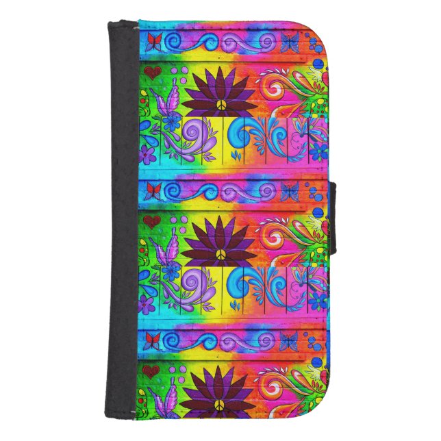 psychedelic hippie colors wallet case (Front)