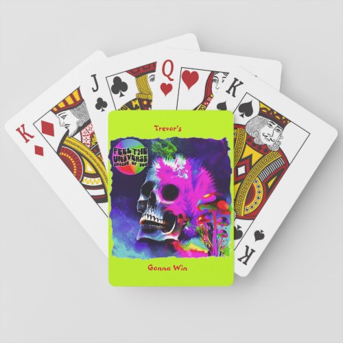 Psychedelic Hippie Custom Mushroom Skull Colorful Poker Cards