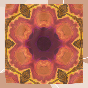 Psychedelic Hippie Flower Orange Purple and Yellow Bandana