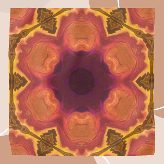 Psychedelic Hippie Flower Orange Purple and Yellow Bandana (Creator Uploaded)