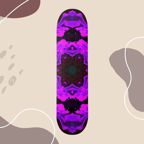 Psychedelic Hippie Flower Purple Skateboard