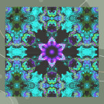 Psychedelic Hippie Flower Purple Teal and Black Scarf<br><div class="desc">This psychedelic kaleidoscope design features purple,  teal,  and black.. Vibrant trippy visuals for the modern hippie or anyone who loves bright colors!</div>