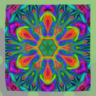 Psychedelic Hippie Flower Rainbow Bandana