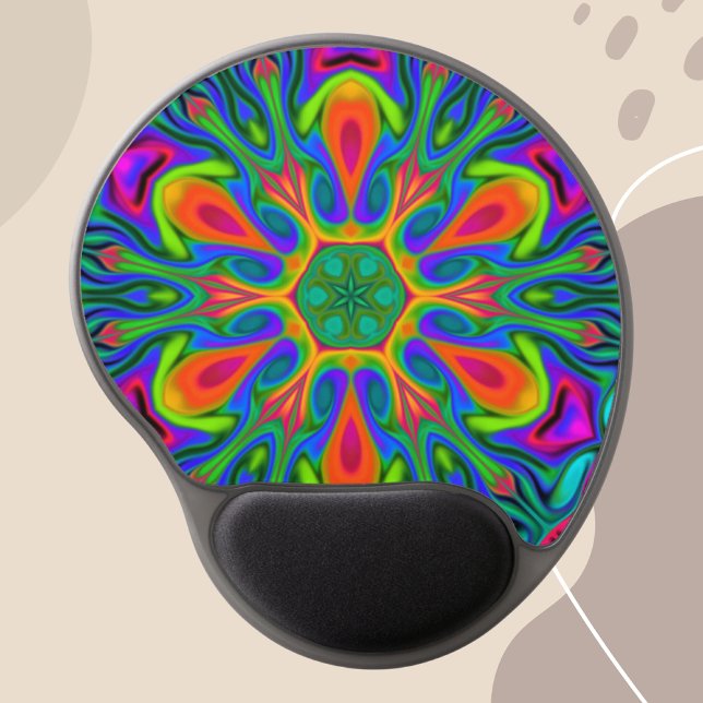 Psychedelic Hippie Flower Rainbow Gel Mouse Pad (Creator Uploaded)
