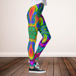 Psychedelic Hippie Flower Rainbow Leggings<br><div class="desc">This psychedelic kaleidoscope design features a brilliant rainbow of color. Vibrant trippy visuals for the modern hippie or anyone who loves bright colors!</div>