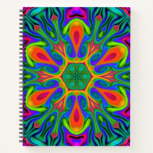 Psychedelic Hippie Flower Rainbow Notebook