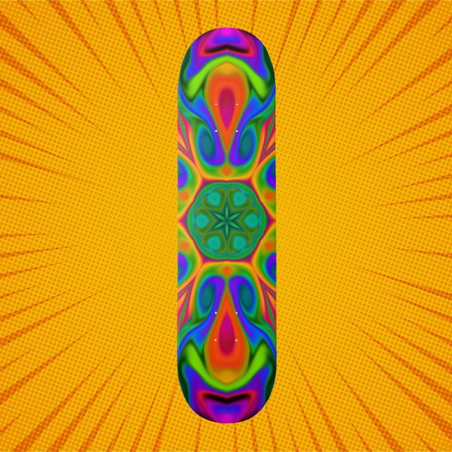 Psychedelic Hippie Flower Rainbow Skateboard (Creator Uploaded)